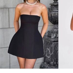 Asha Mini Dress Black Strapless